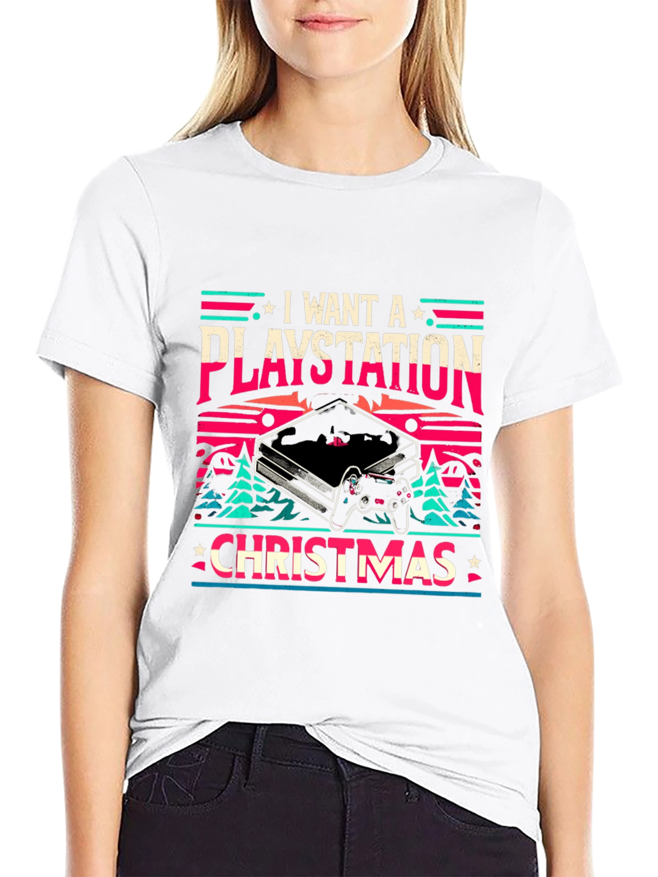 I Want A Playstation Christmas T-Shirt