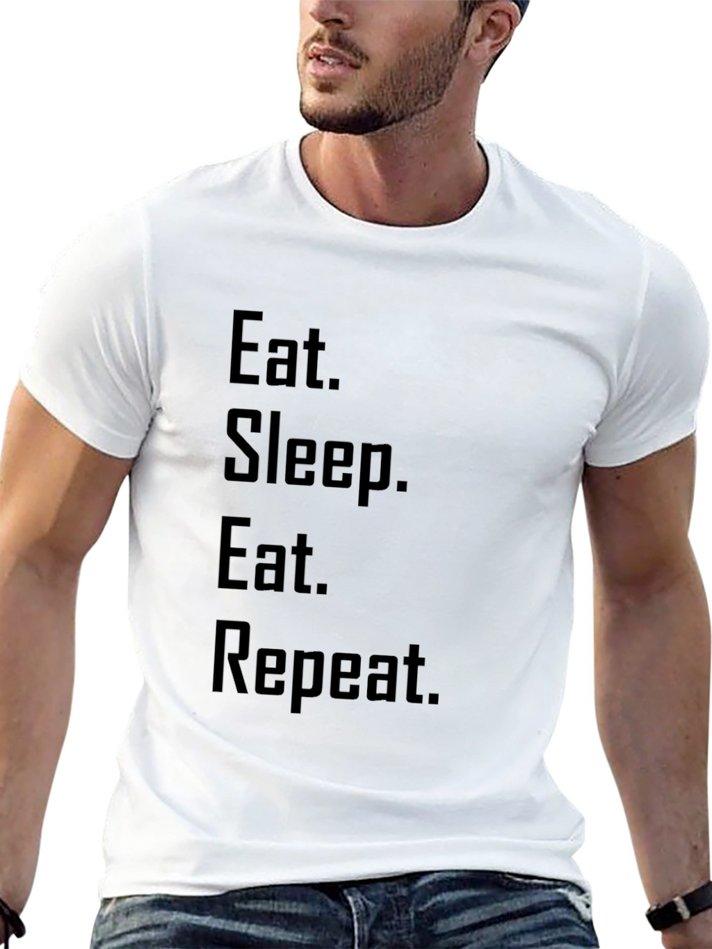 Eat Sleep Eat Repeat Graphic T-Shirt