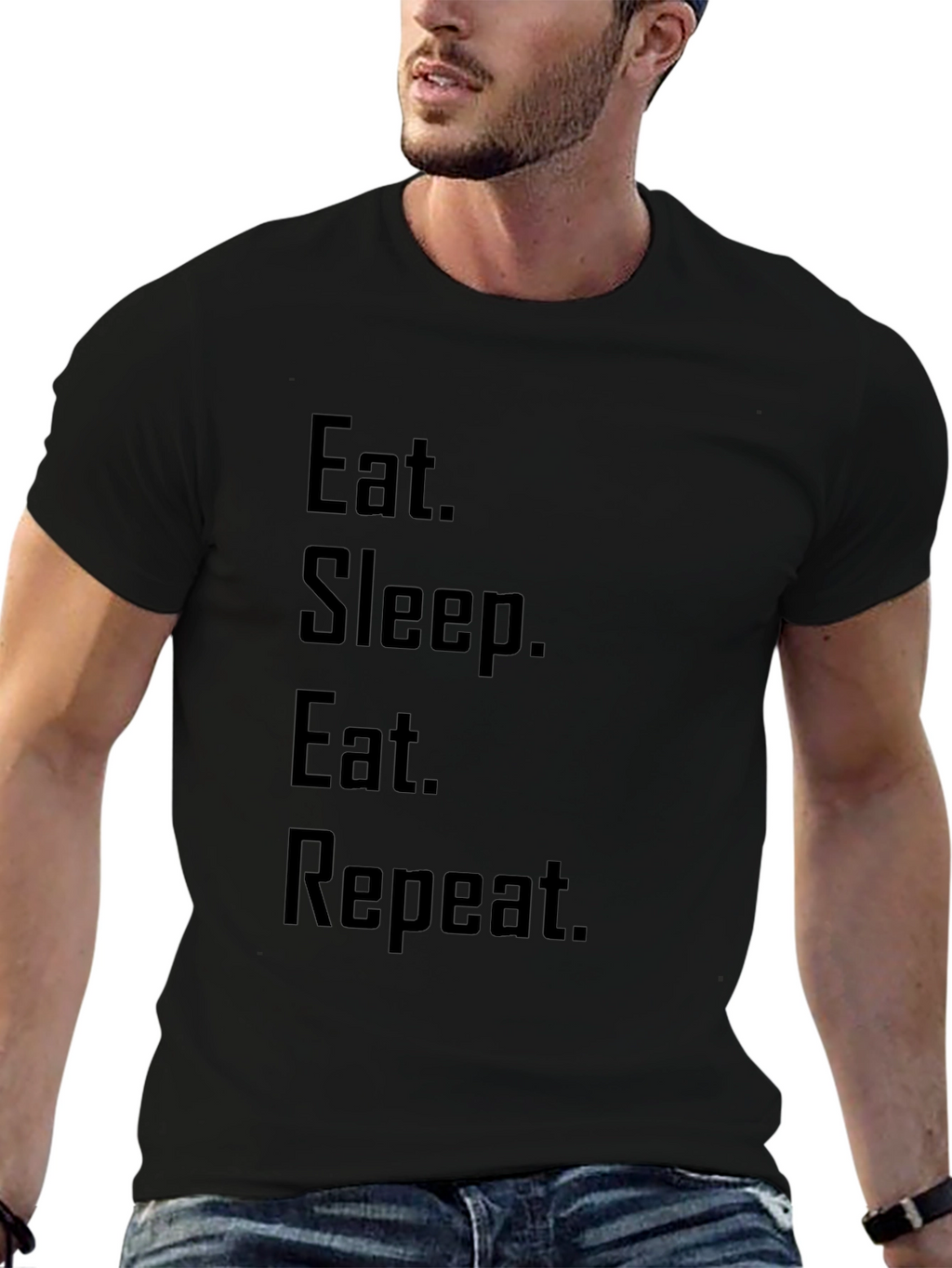 Eat Sleep Eat Repeat Graphic T-Shirt