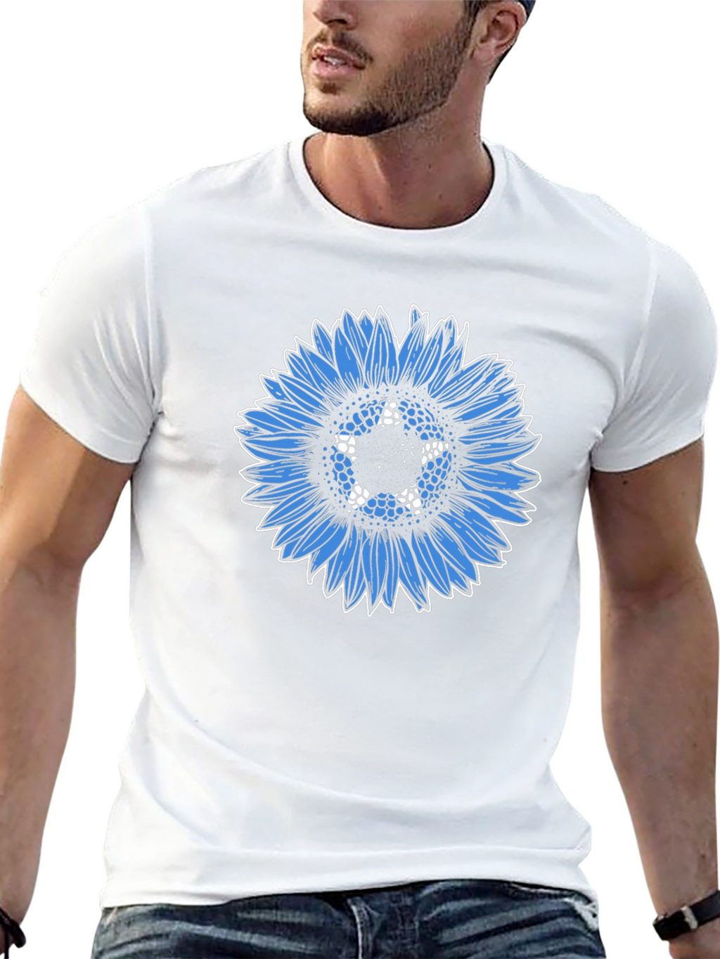 Blue Sunflower Graphic Tee