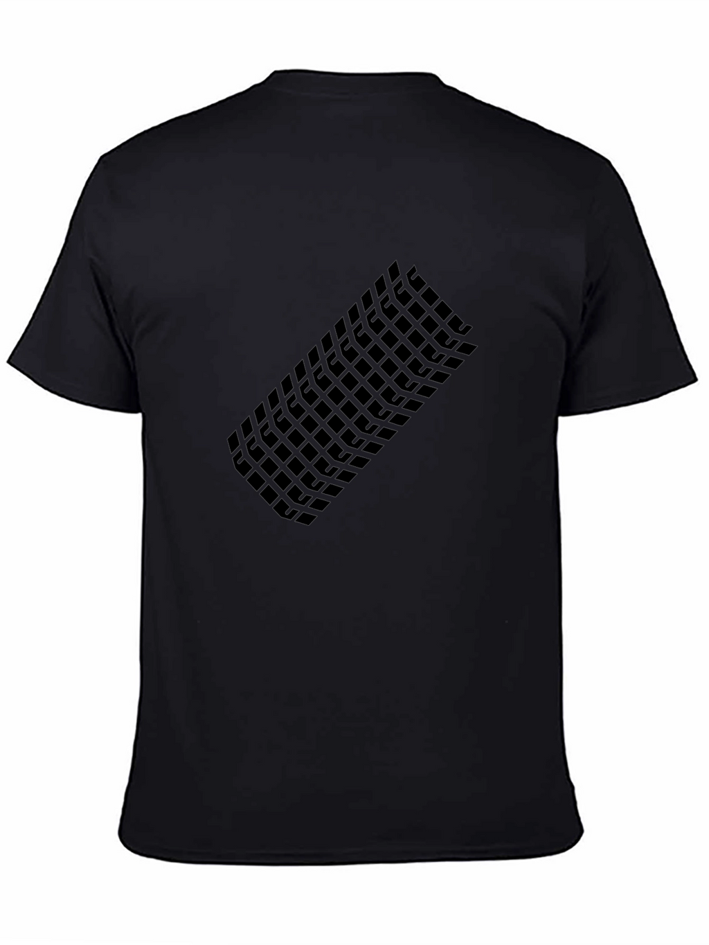 Modern Grid Graphic Tee - Black Casual T-Shirt