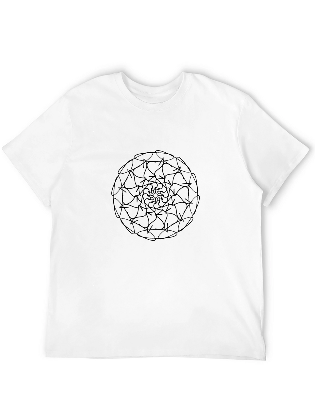 Black Mandala Print Crew Neck T-Shirt