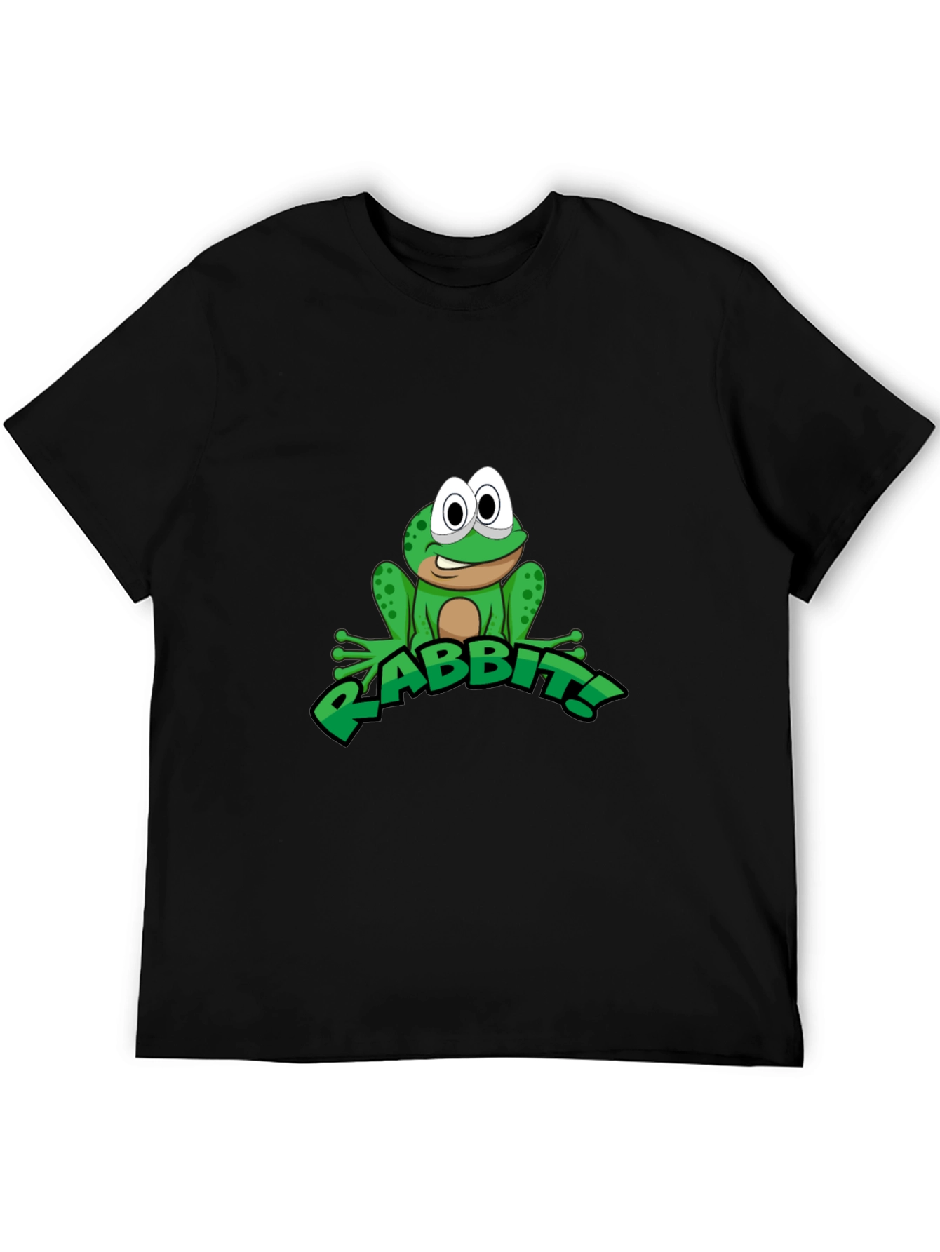 Frog RABBIT! Graphic Tee - Black Cotton T-Shirt