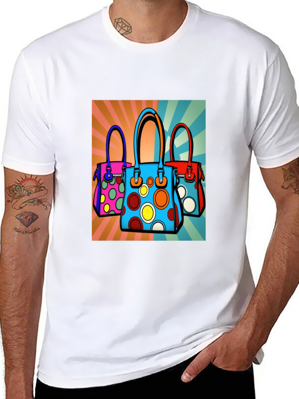 Pop Art Handbag Graphic Tee - Stylish & Unique