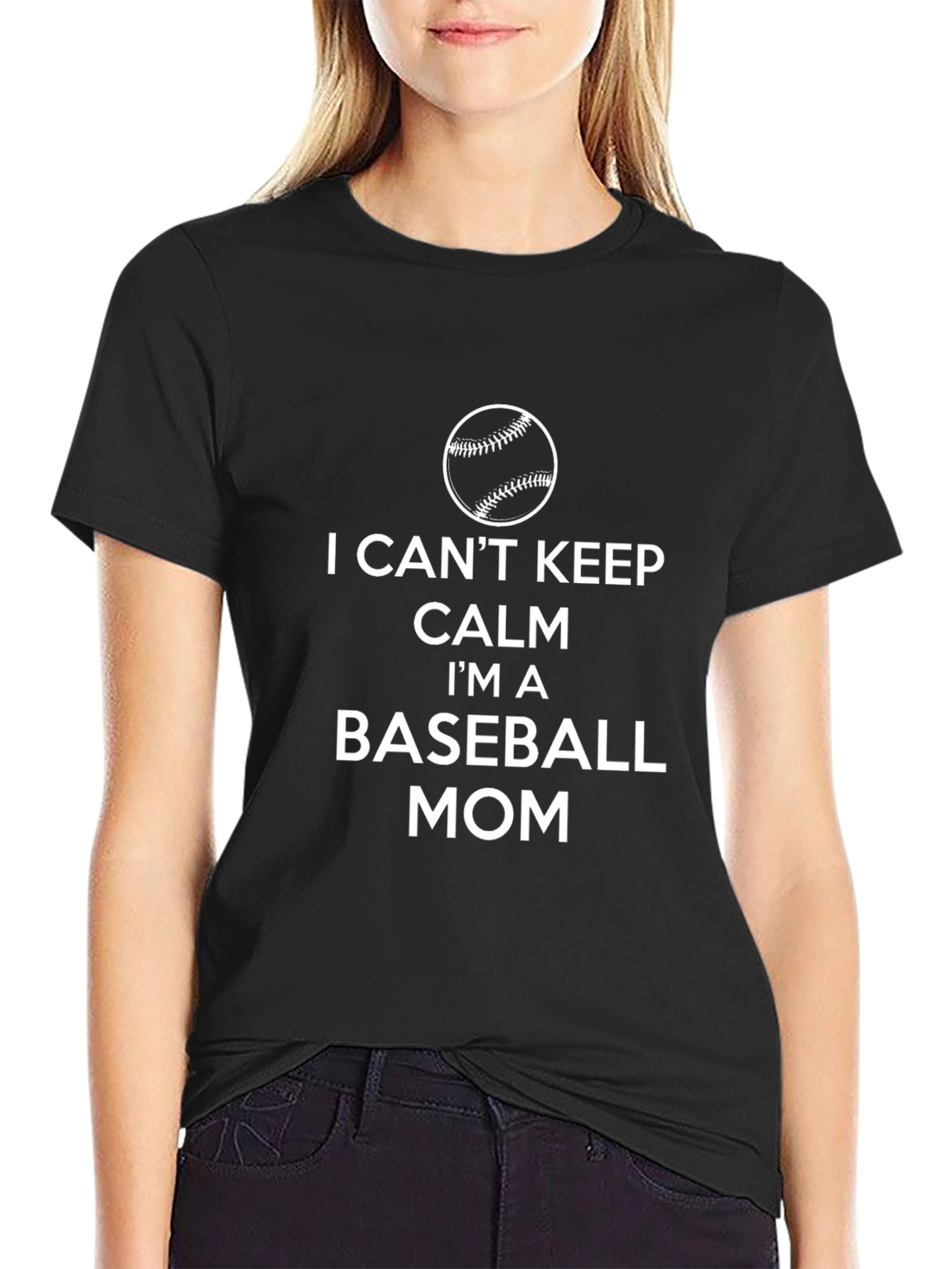 Baseball Mom Tee - I Cant Keep Calm - Novelty T-Shirt