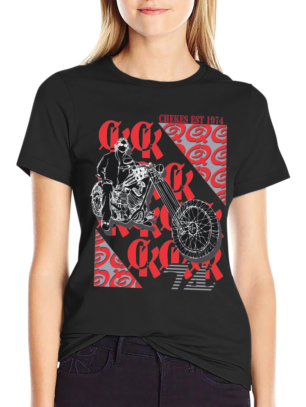 Chekes Est 1974 Black Graphic T-Shirt