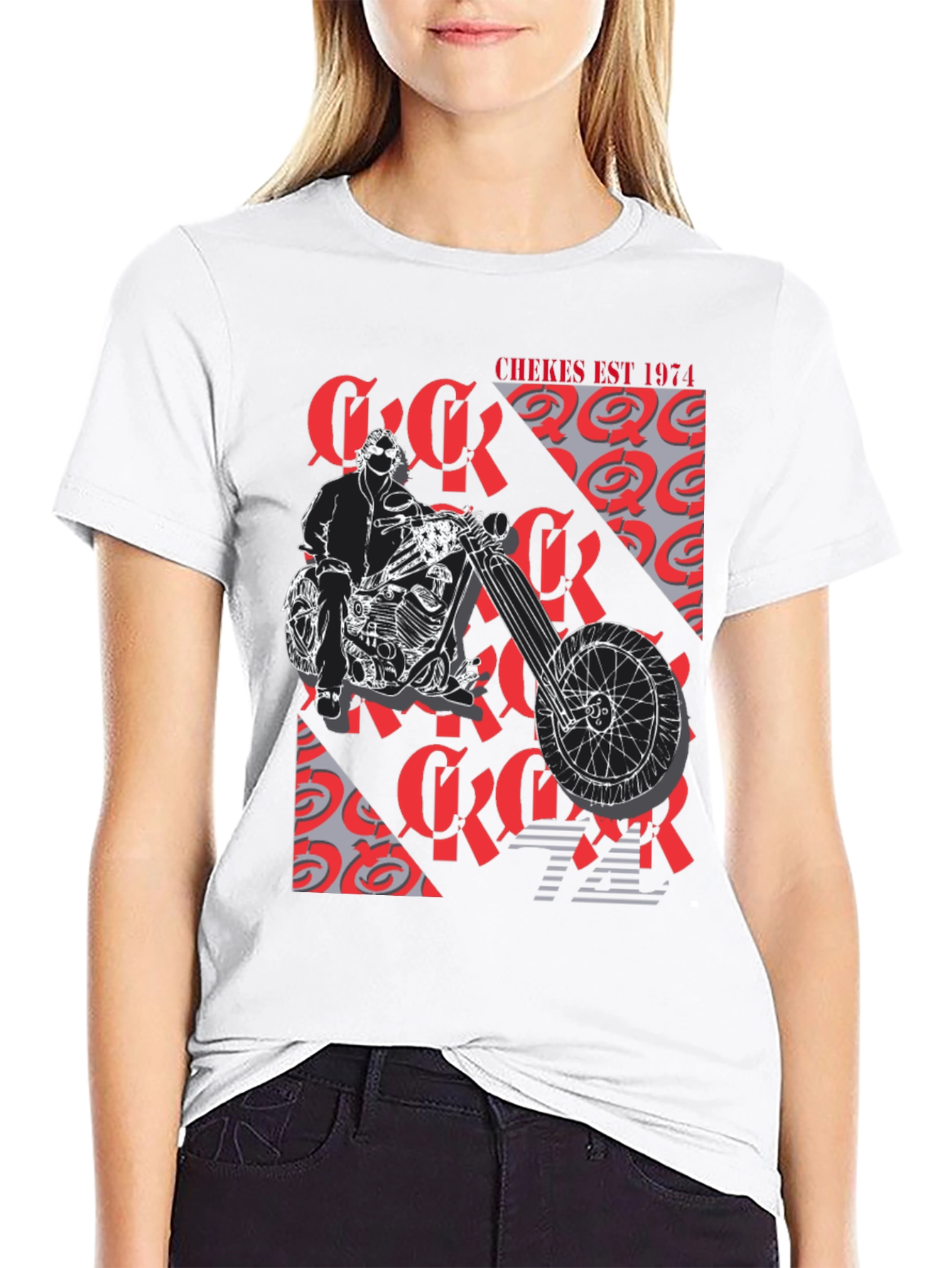 Chekes Est 1974 Black Graphic T-Shirt