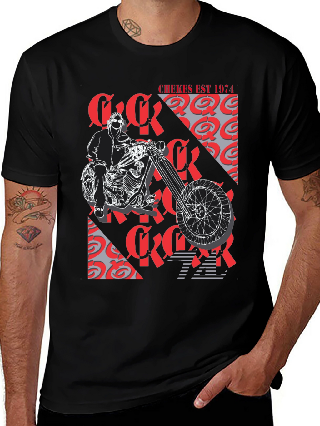 Chekes Est 1974 Black Graphic T-Shirt