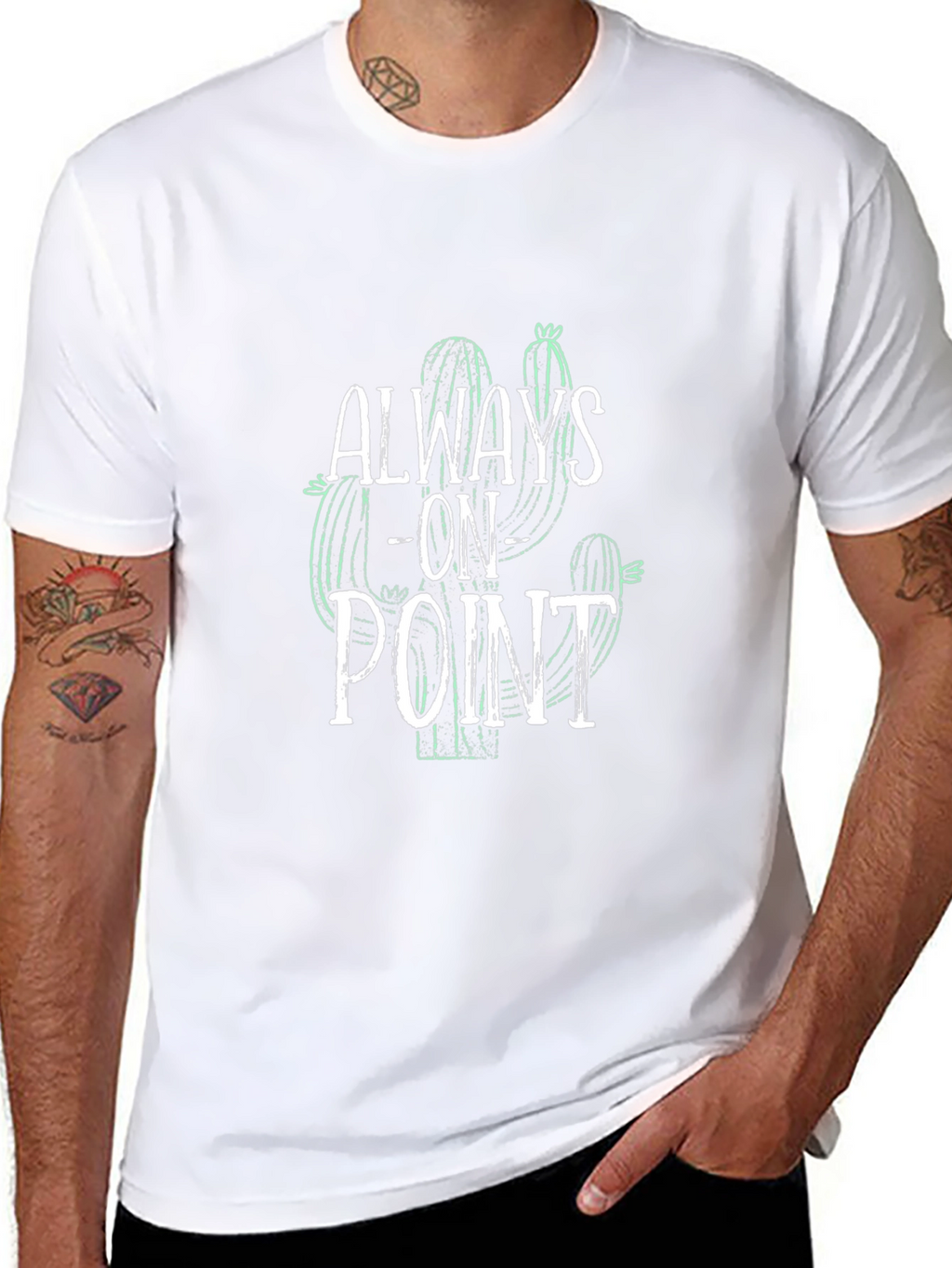 Always On Point Cactus Graphic Tee - Black