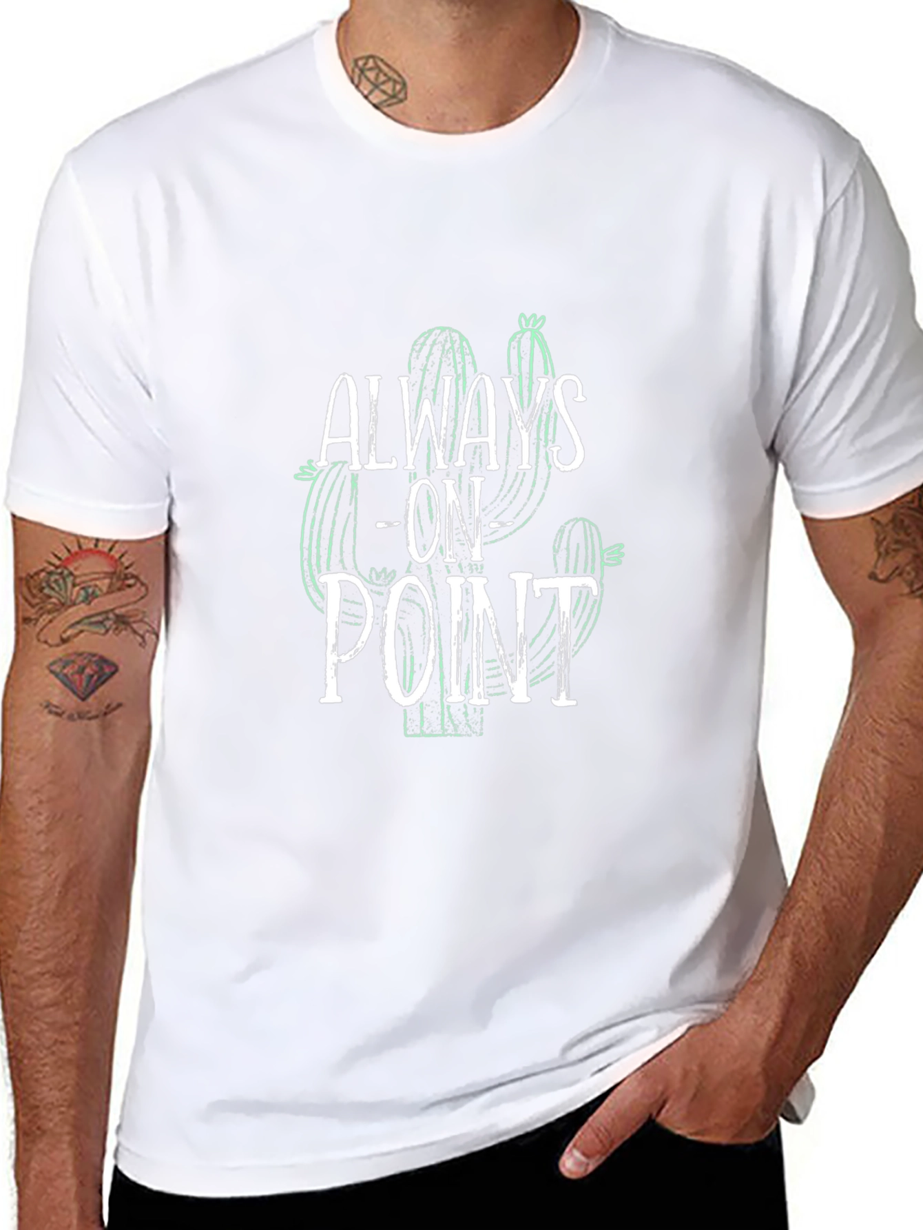 Always On Point Cactus Graphic Tee - Black