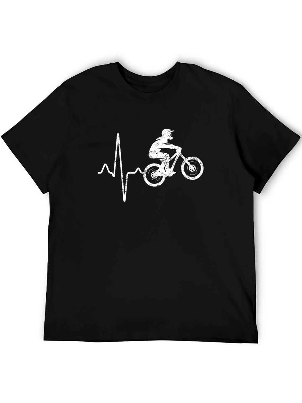 Mountain Biker Heartbeat Graphic Tee - Black