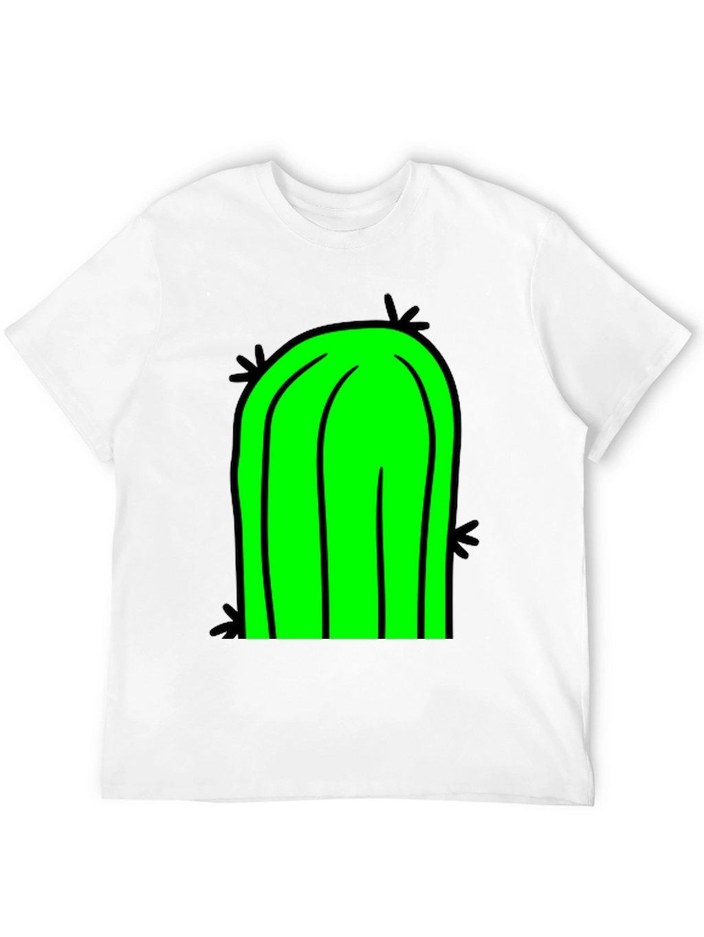 Fun Cactus Graphic Tee - Black Cotton T-Shirt