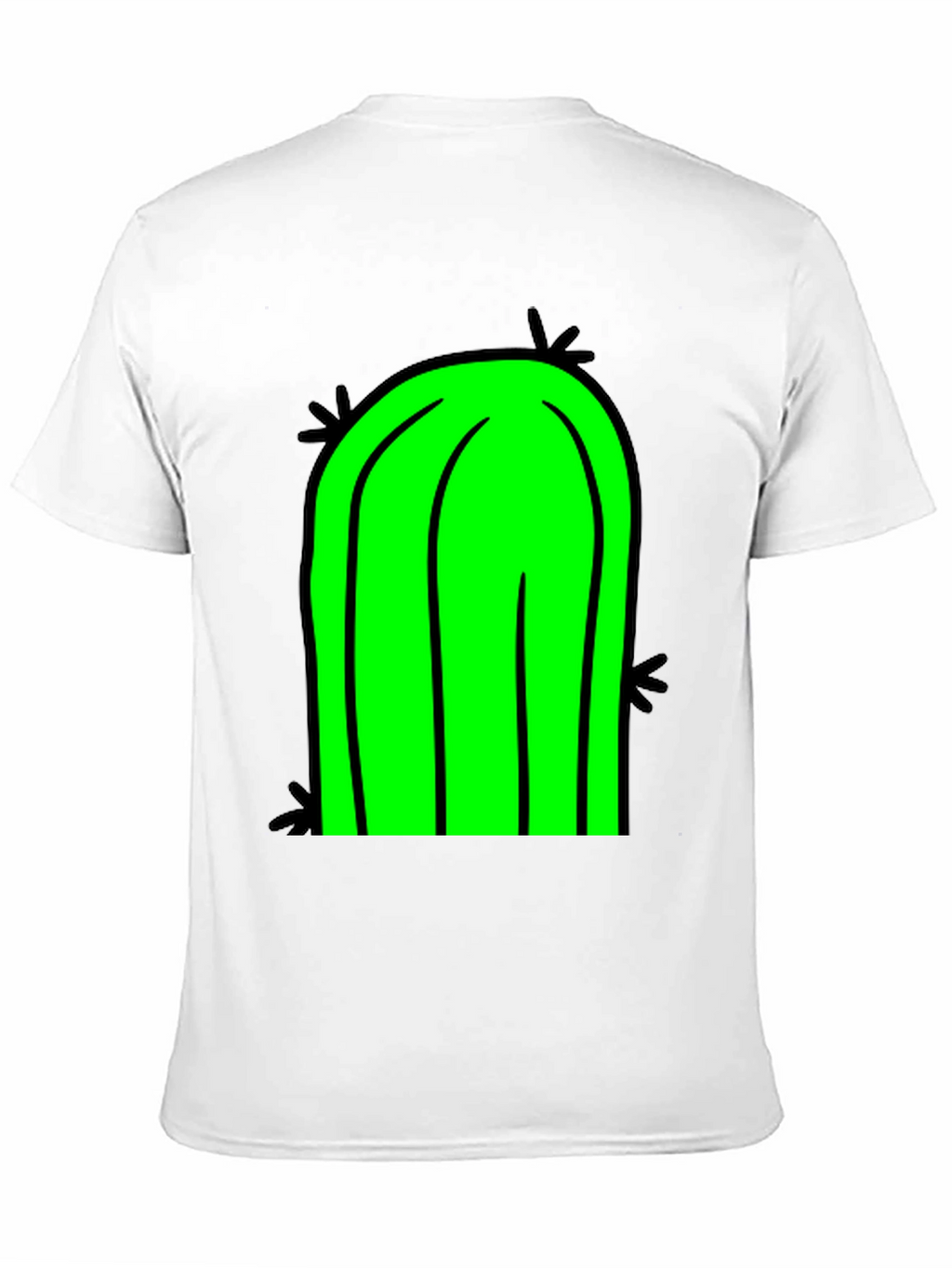 Fun Cactus Graphic Tee - Black Cotton T-Shirt