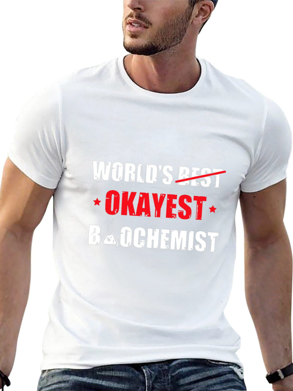Worlds Okayest Biochemist Black T-Shirt