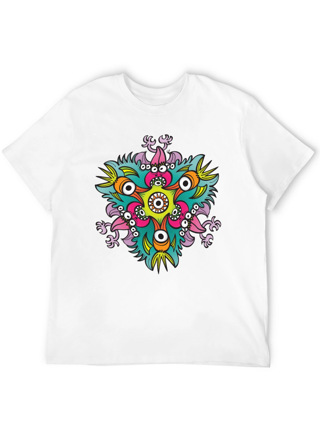 Eye-Catching Graphic Print Black T-Shirt