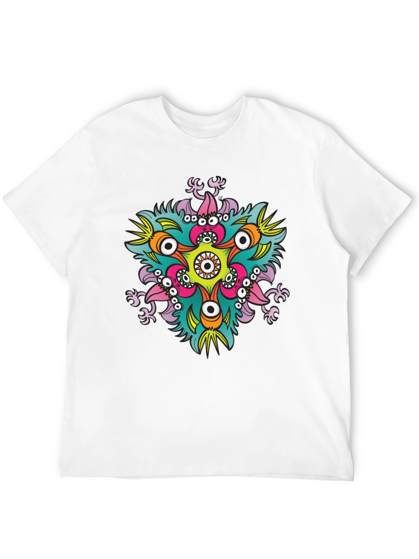 Eye-Catching Graphic Print Black T-Shirt
