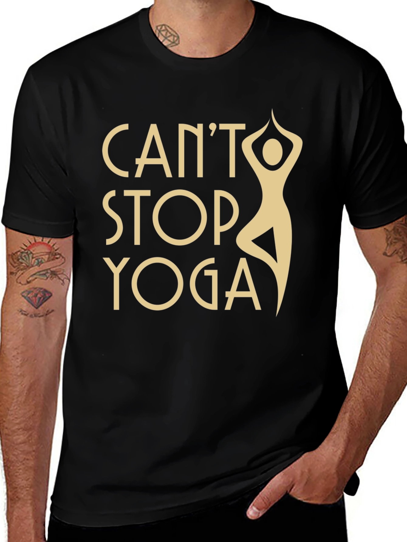 Cant Stop Yoga Black T-Shirt - Workout Apparel