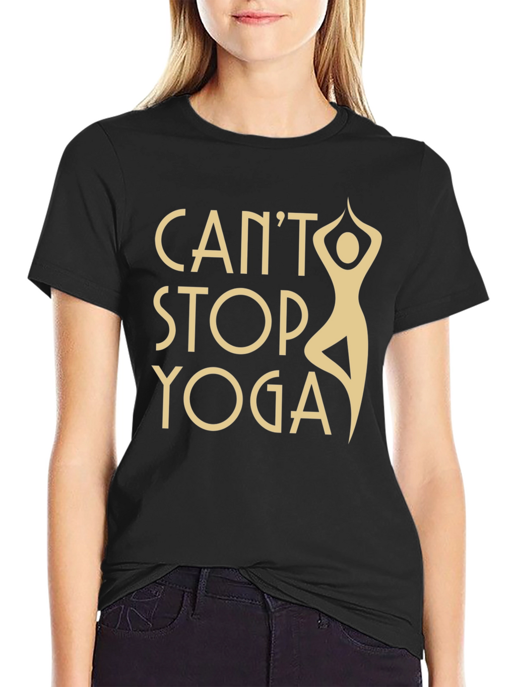 Cant Stop Yoga Black T-Shirt - Workout Apparel