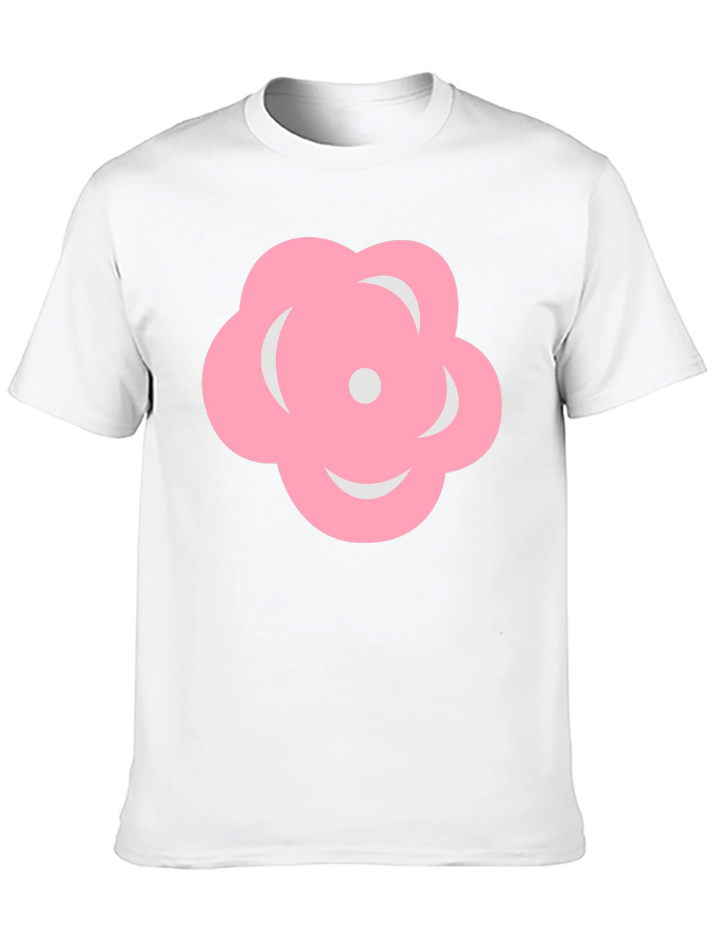 Pink Flower Graphic Black T-Shirt