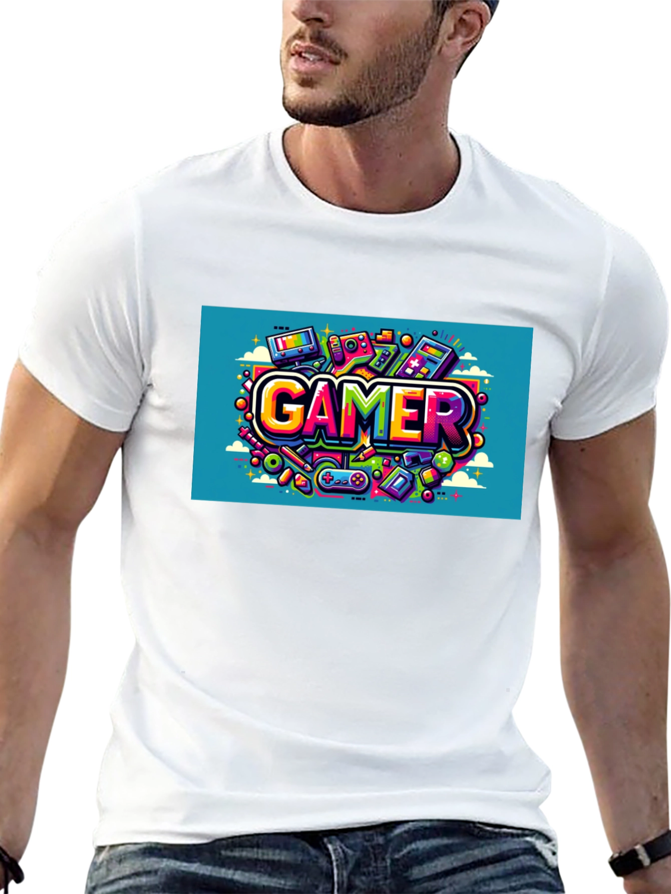 Gamer Graphic Tee - Black Cotton T-Shirt