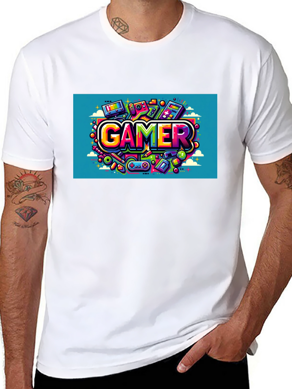 Gamer Graphic Tee - Black Cotton T-Shirt