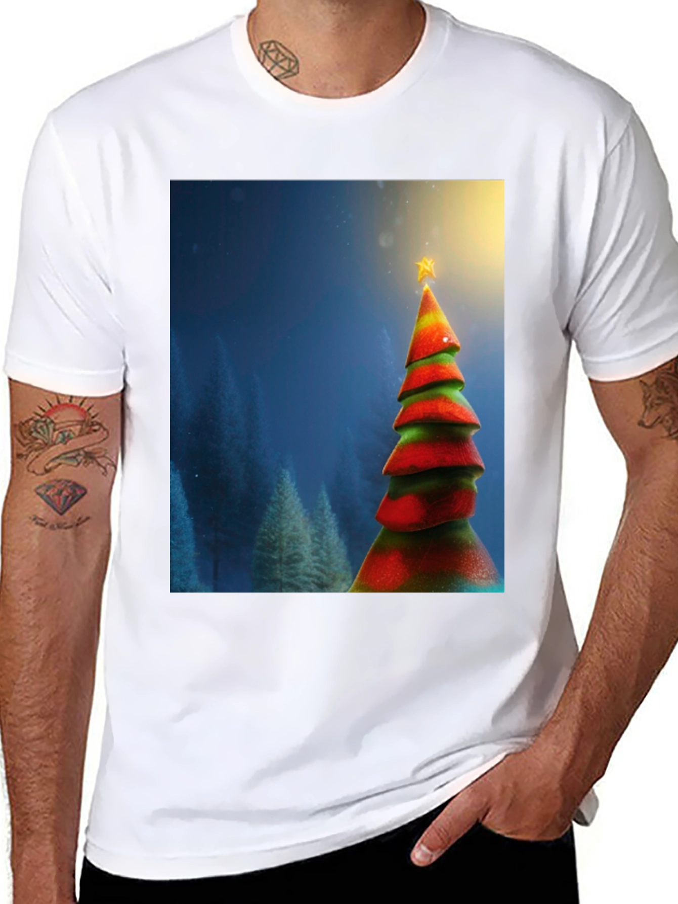 Festive Christmas Tree Graphic Tee