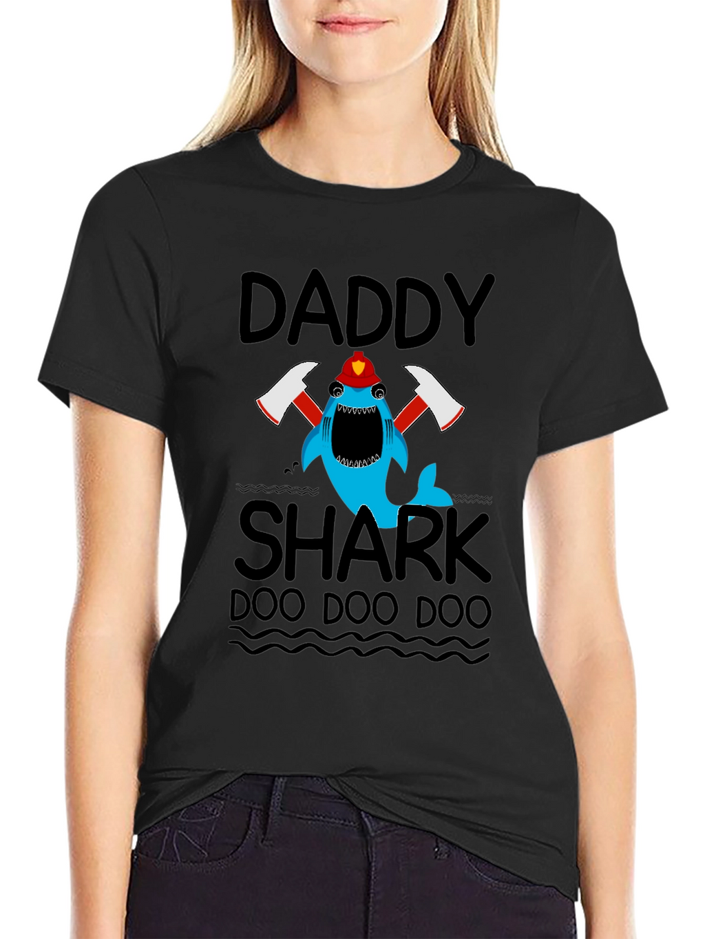 Daddy Shark Firefighter T-Shirt