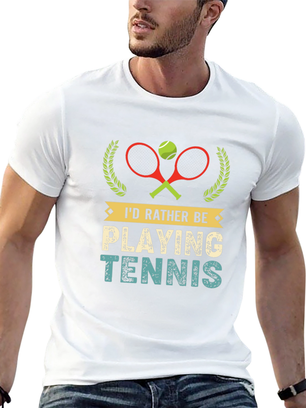 Id Rather Be Playing Tennis Graphic T-Shirt