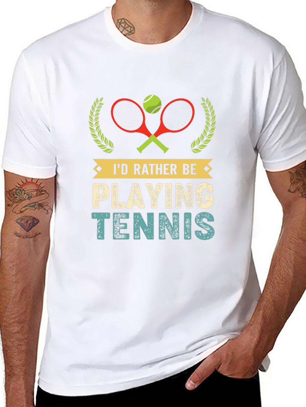 Id Rather Be Playing Tennis Graphic T-Shirt