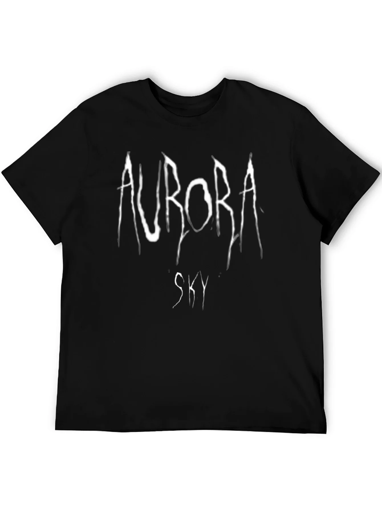 Aurora Sky Graphic T-Shirt - Black Cotton Tee