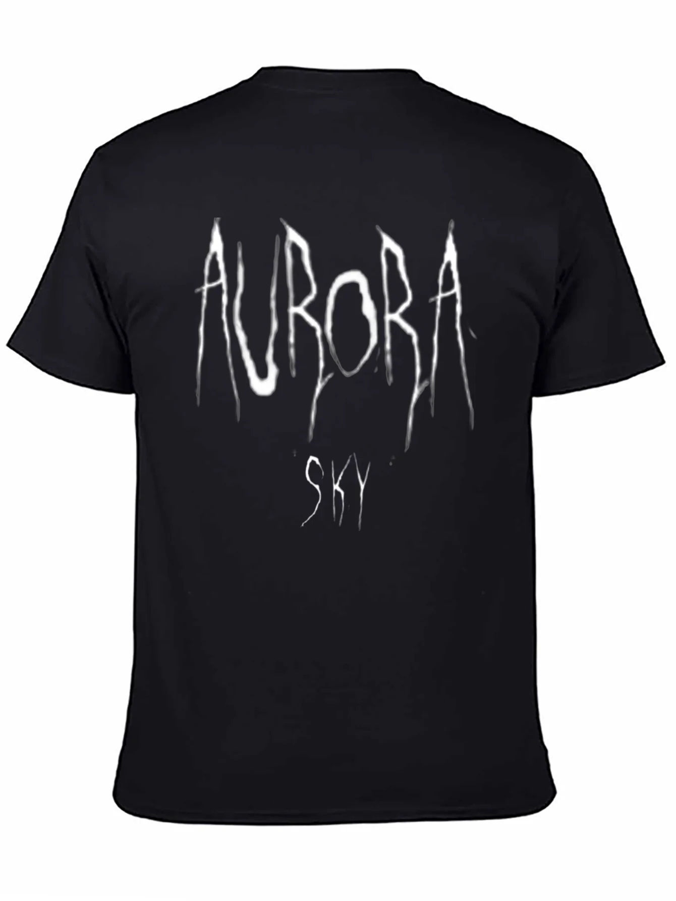 Aurora Sky Graphic T-Shirt - Black Cotton Tee