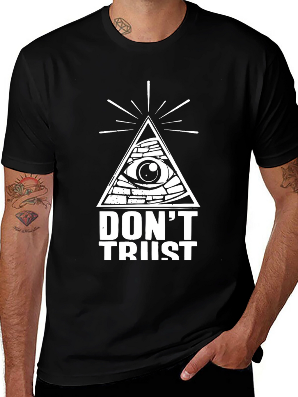 Dont Trust Graphic Tee - Black T-Shirt