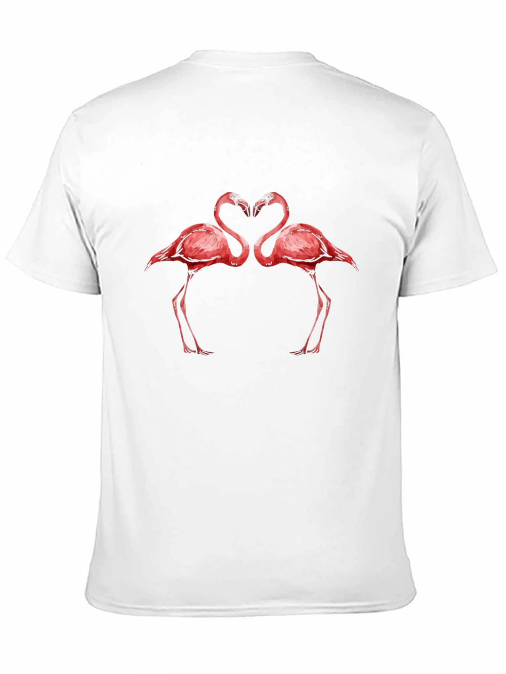 Flamingo Heart Graphic Tee - Black Cotton Shirt