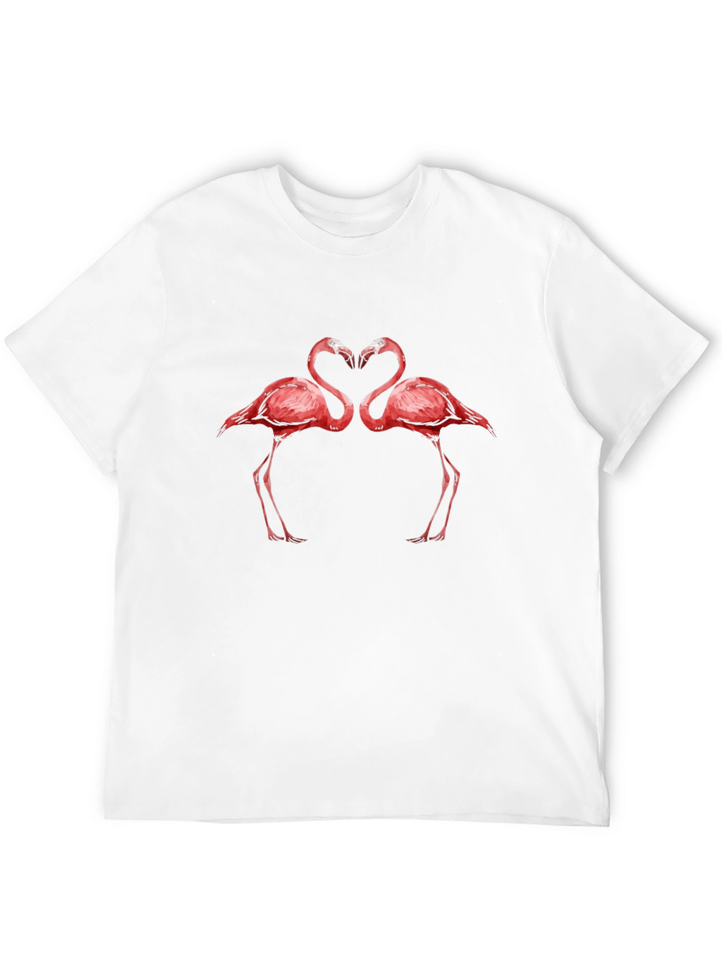Flamingo Heart Graphic Tee - Black Cotton Shirt