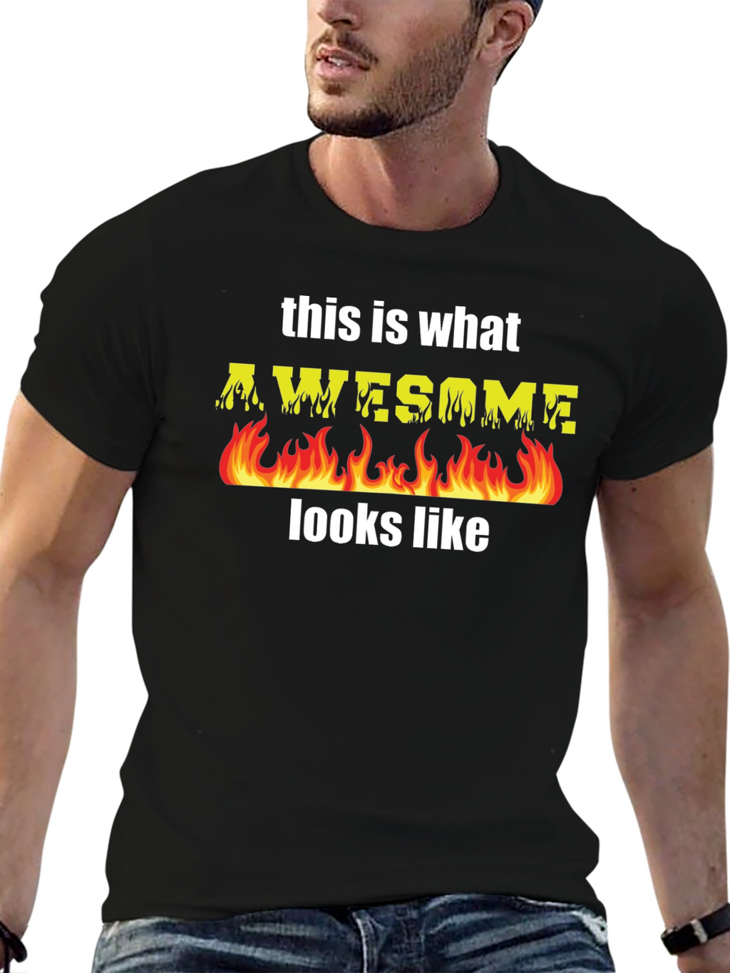 Awesome Flames T-Shirt - Cool Graphic Tee