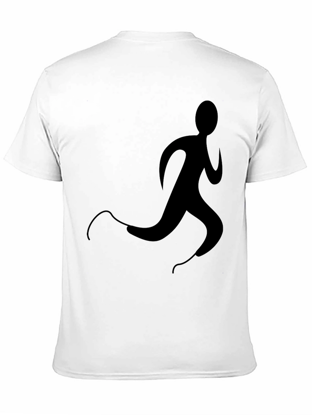 Mens Black T-Shirt with Runner Graphic