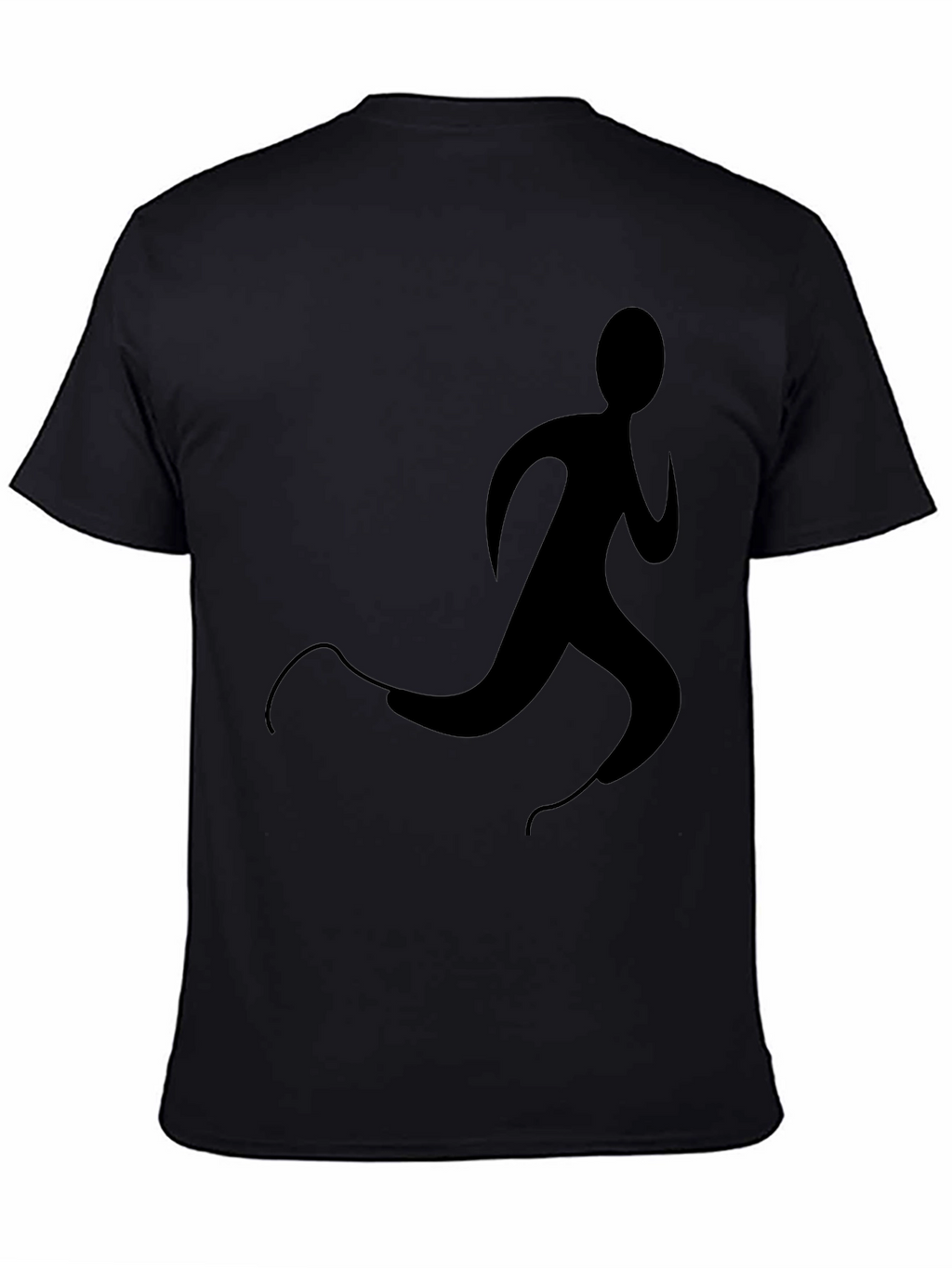 Mens Black T-Shirt with Runner Graphic