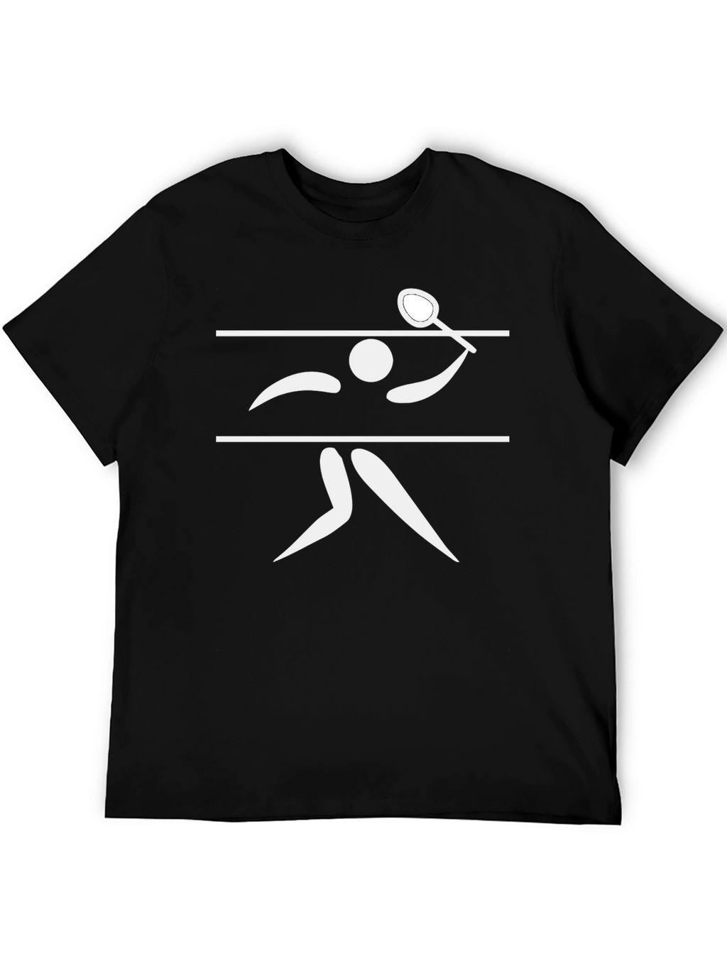 Squash Player Graphic T-Shirt - Black