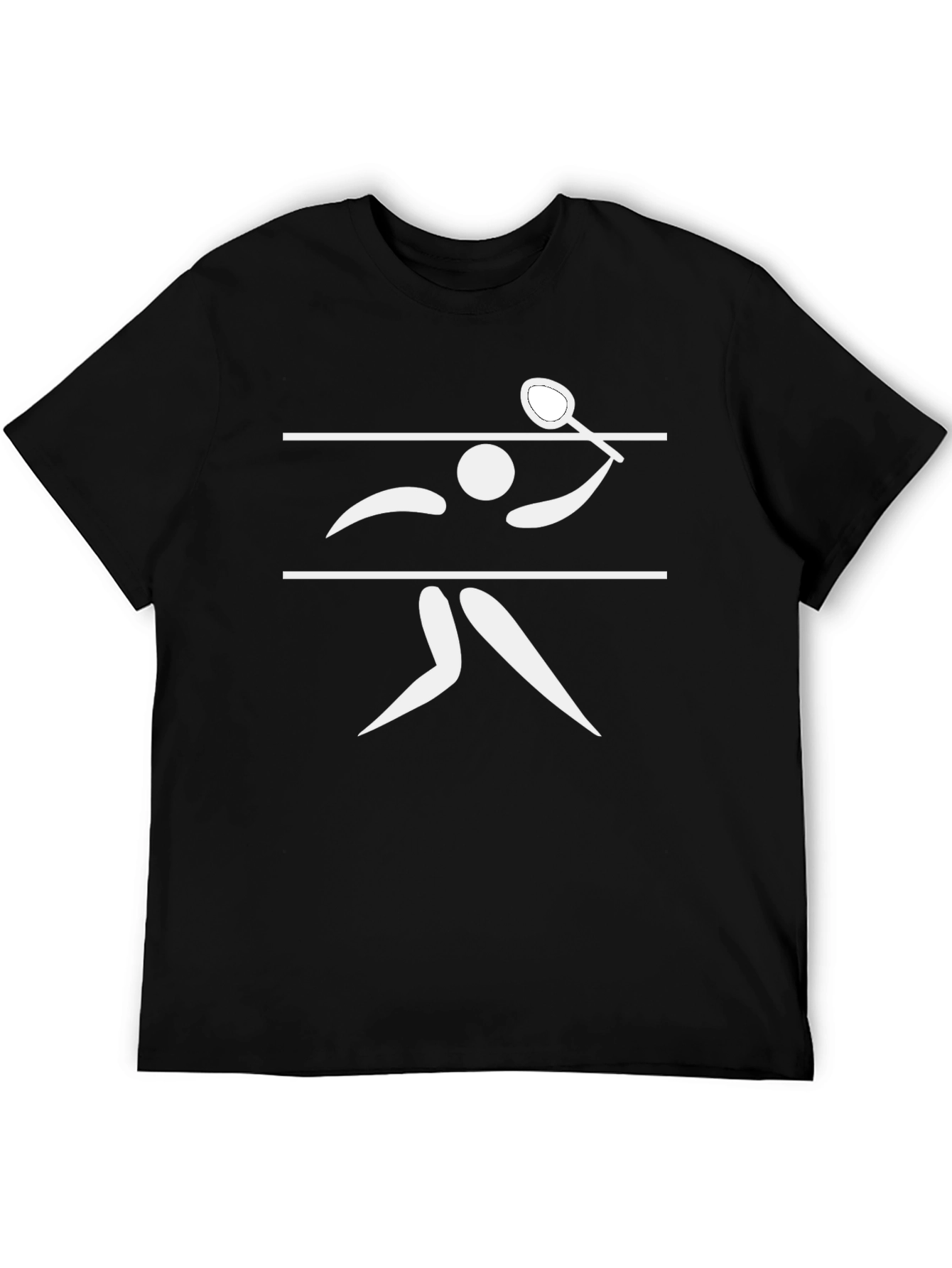 Squash Player Graphic T-Shirt - Black