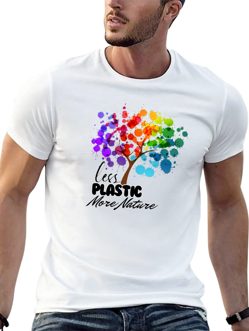 Eco-Friendly Less Plastic More Nature Graphic Tee