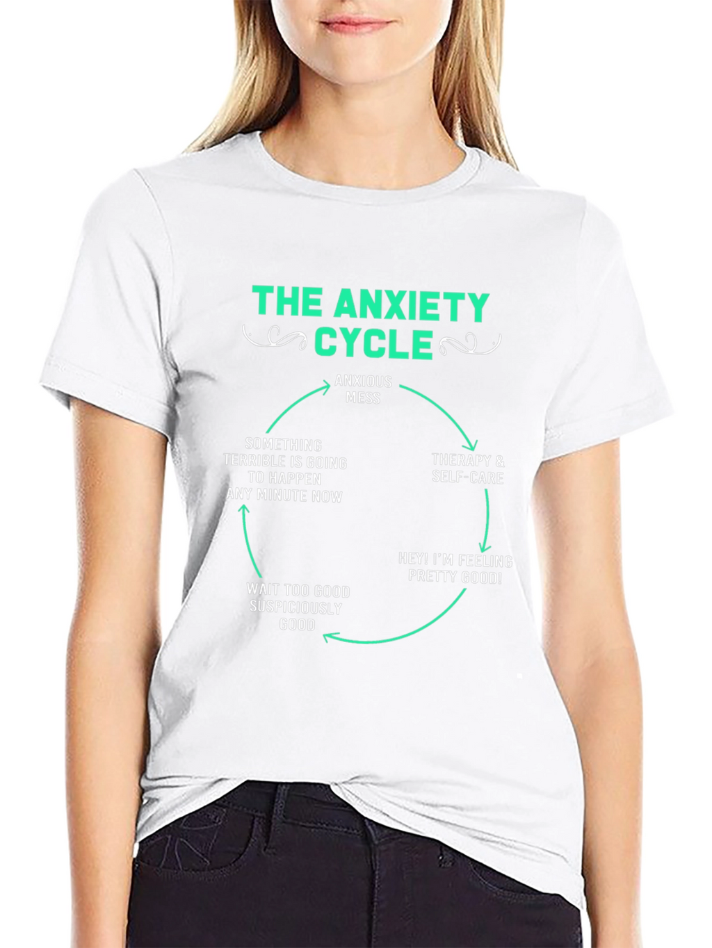 The Anxiety Cycle T-Shirt - Funny Mental Health Tee