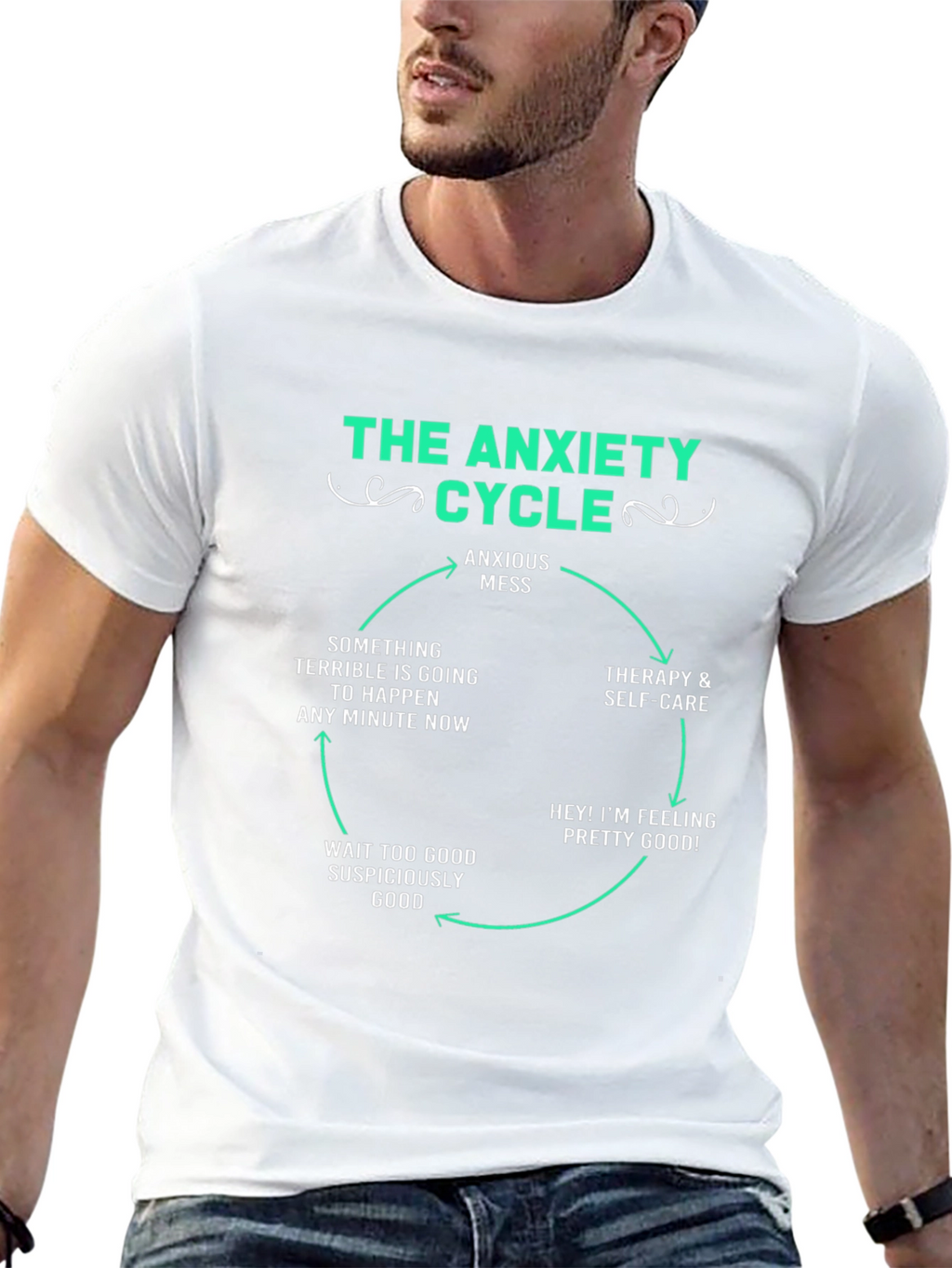 The Anxiety Cycle T-Shirt - Funny Mental Health Tee