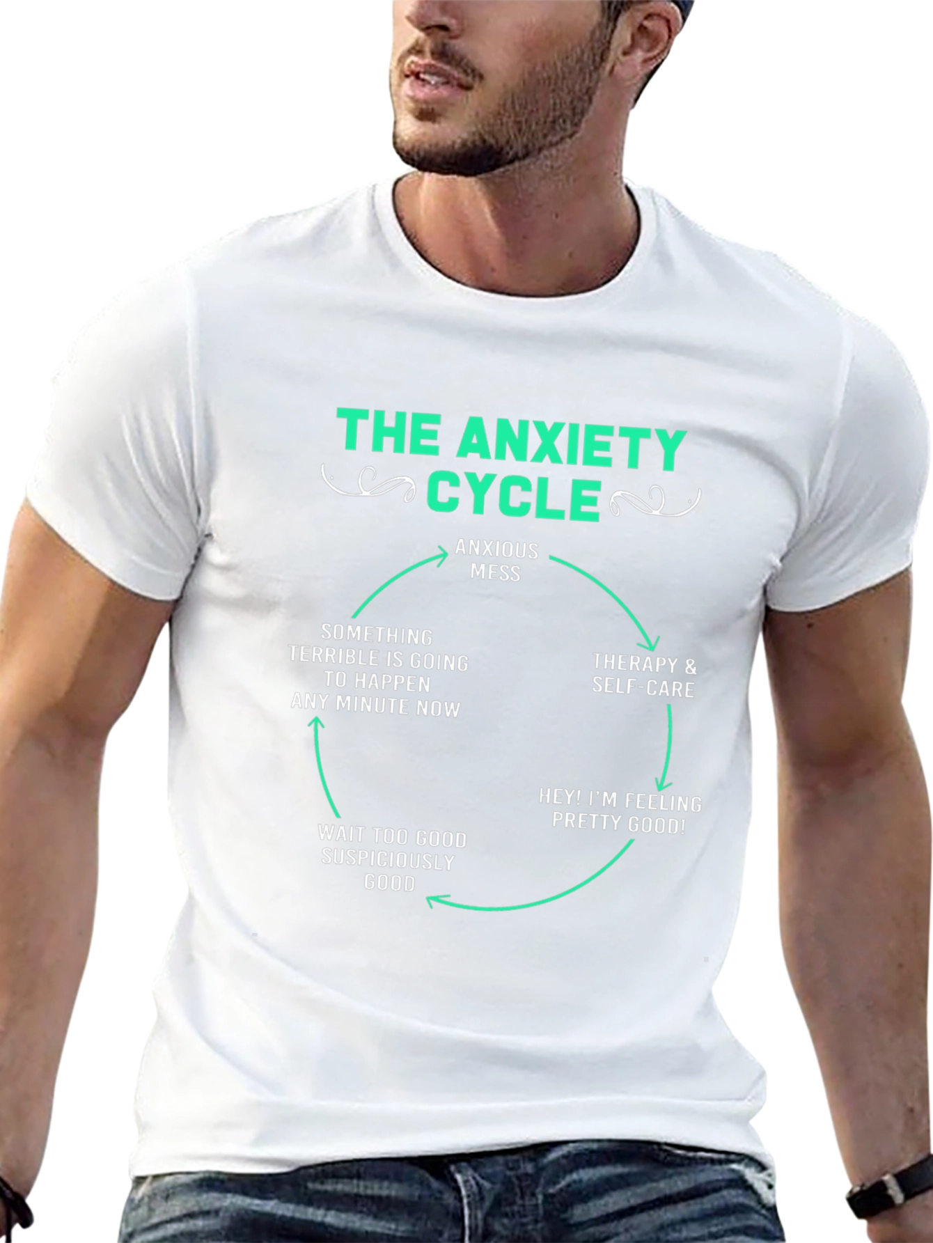 The Anxiety Cycle T-Shirt - Funny Mental Health Tee