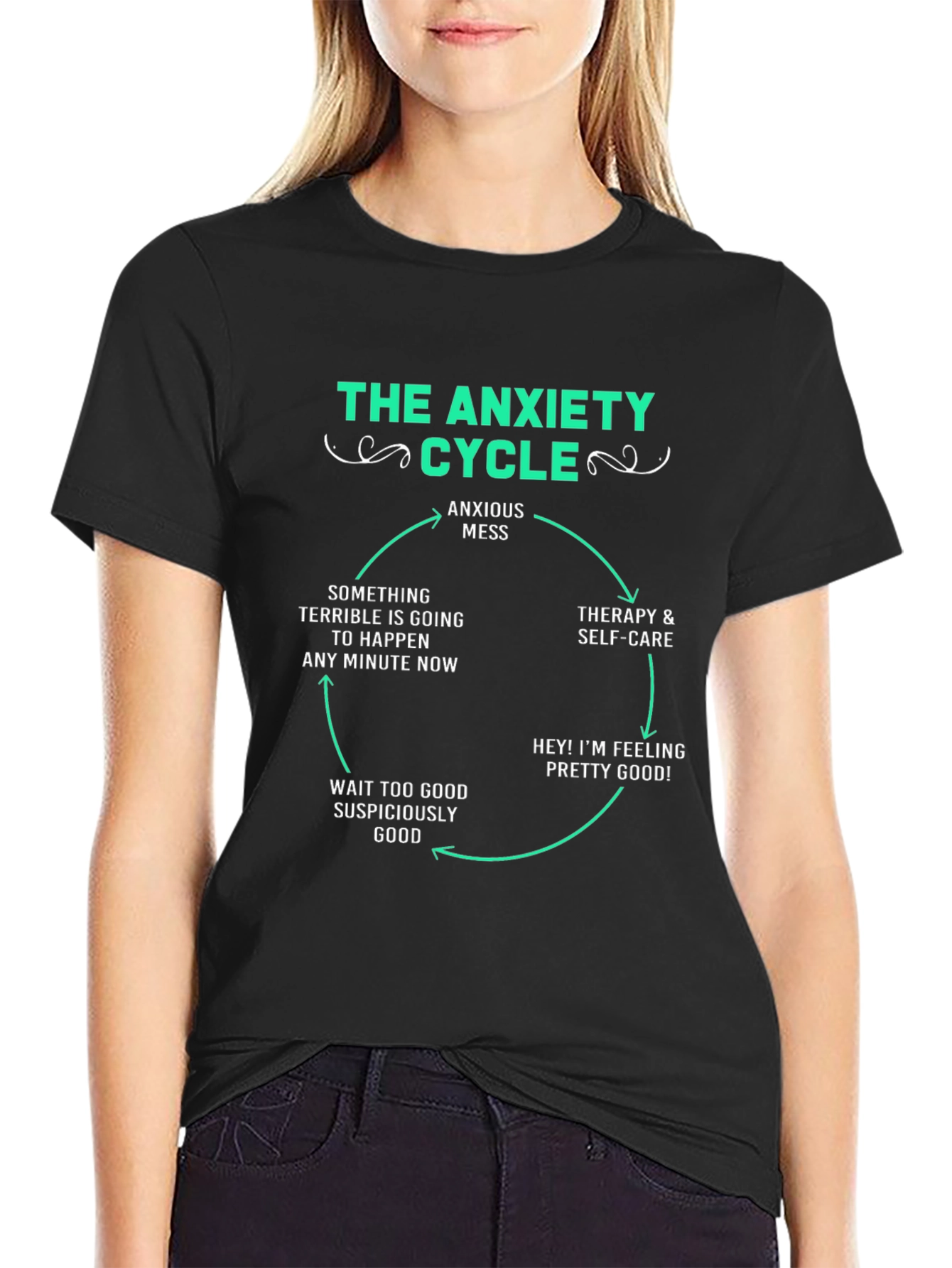 The Anxiety Cycle T-Shirt - Funny Mental Health Tee