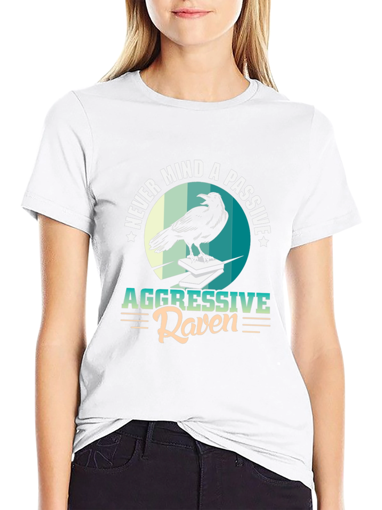 Aggressive Raven Graphic Tee - Unique Design Black T-Shirt