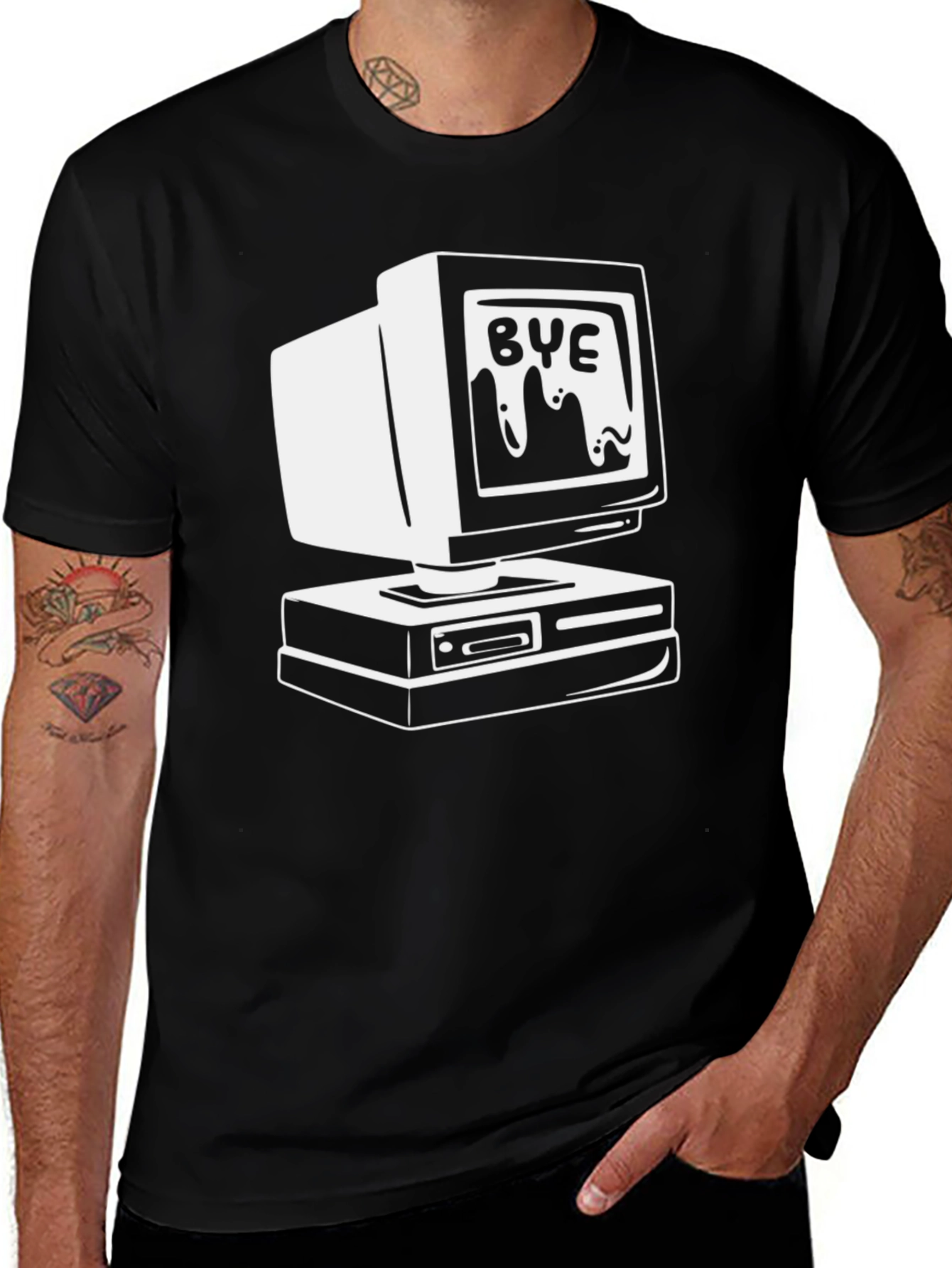 Retro Bye Computer Graphic Tee