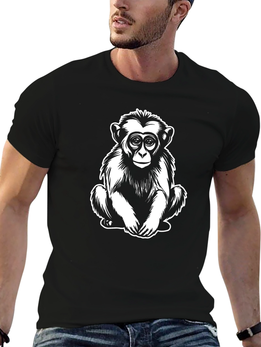 Cool Monkey Graphic Black T-Shirt
