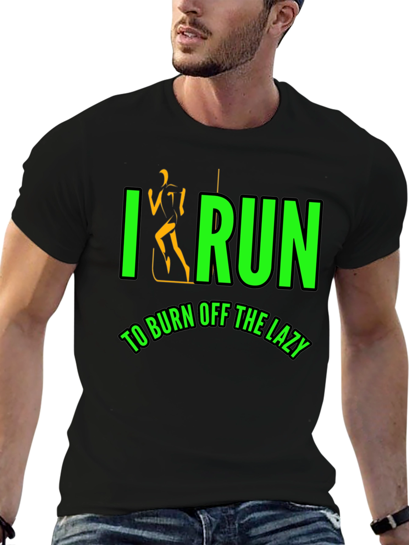 I Run To Burn Off The Lazy Black T-Shirt