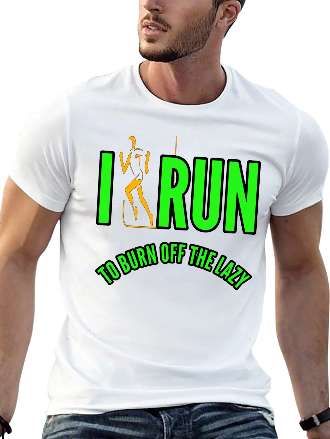 I Run To Burn Off The Lazy Black T-Shirt