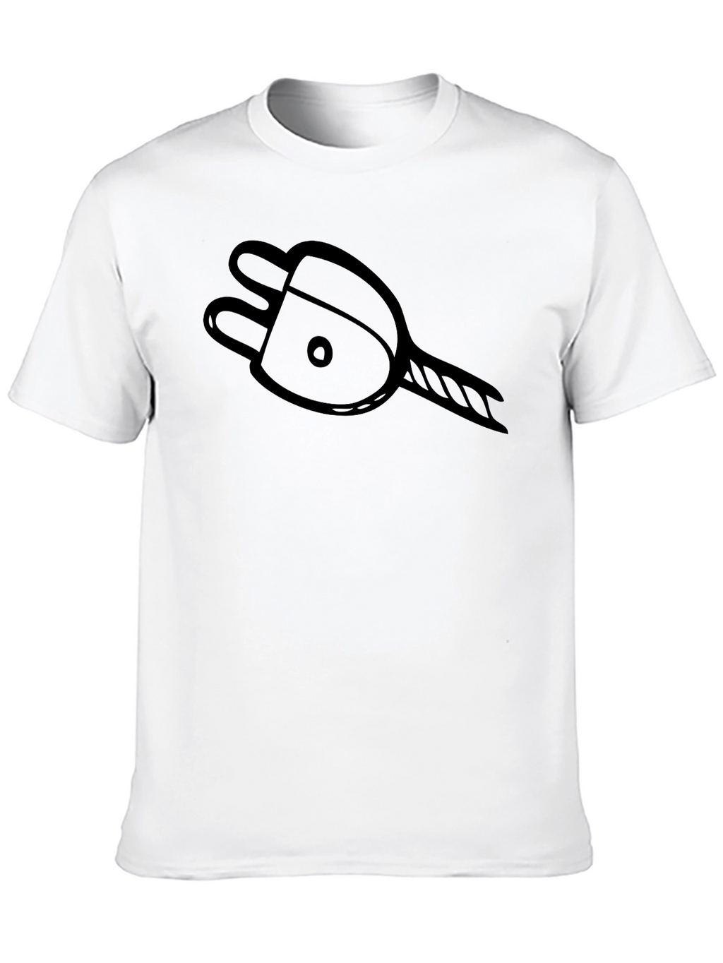 Electrical Plug Graphic Tee - Black Casual T-Shirt
